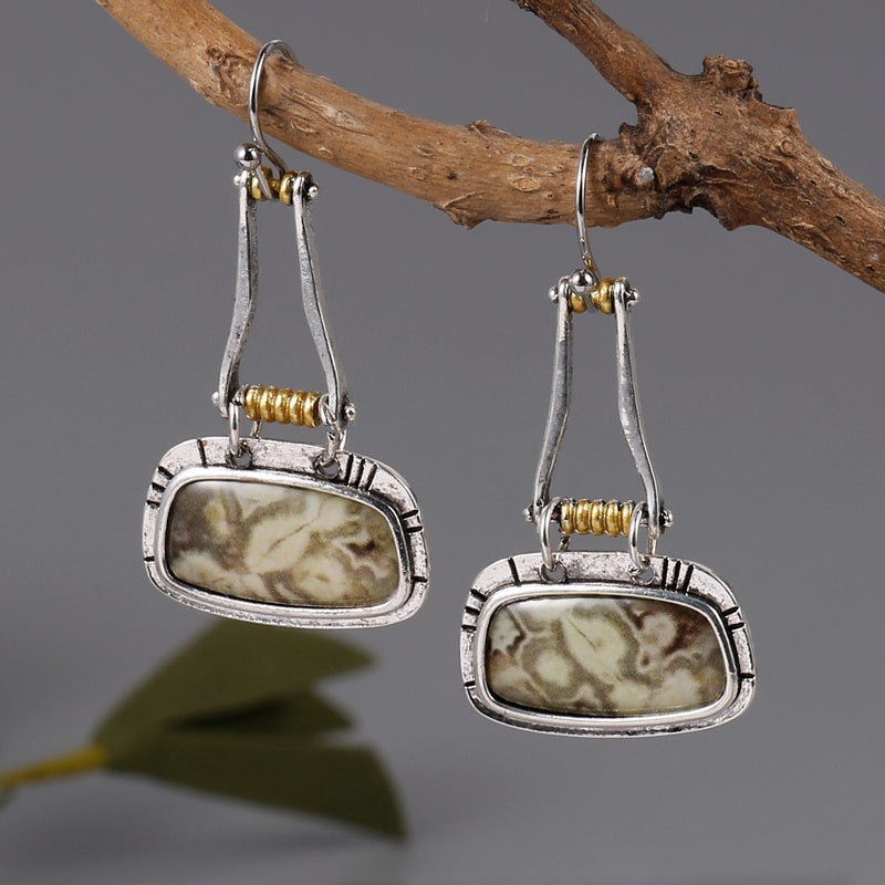Vintage Baroque Beads Earrings Geometric Jewelry Women Girls