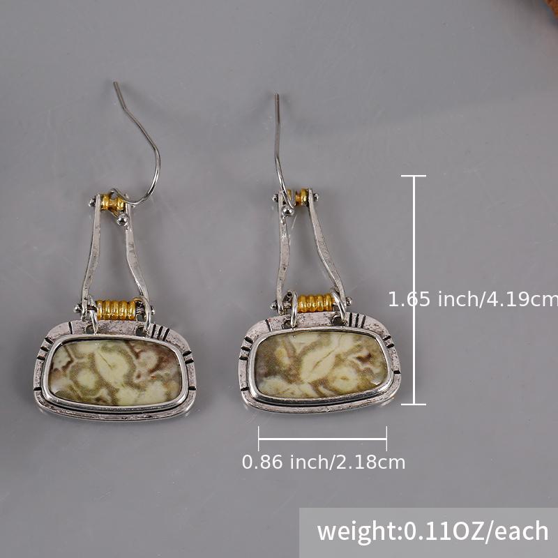 Vintage Baroque Beads Earrings Geometric Jewelry Women Girls