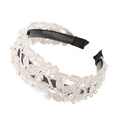 Faux Pearl Leaf Lace Headband Hair Hoop Hair Accessories Women Girls