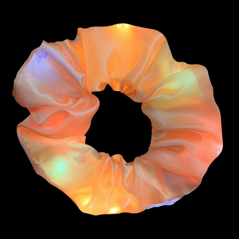 Glow in the Dark LED Hair Scrunchy Ponytail Holder