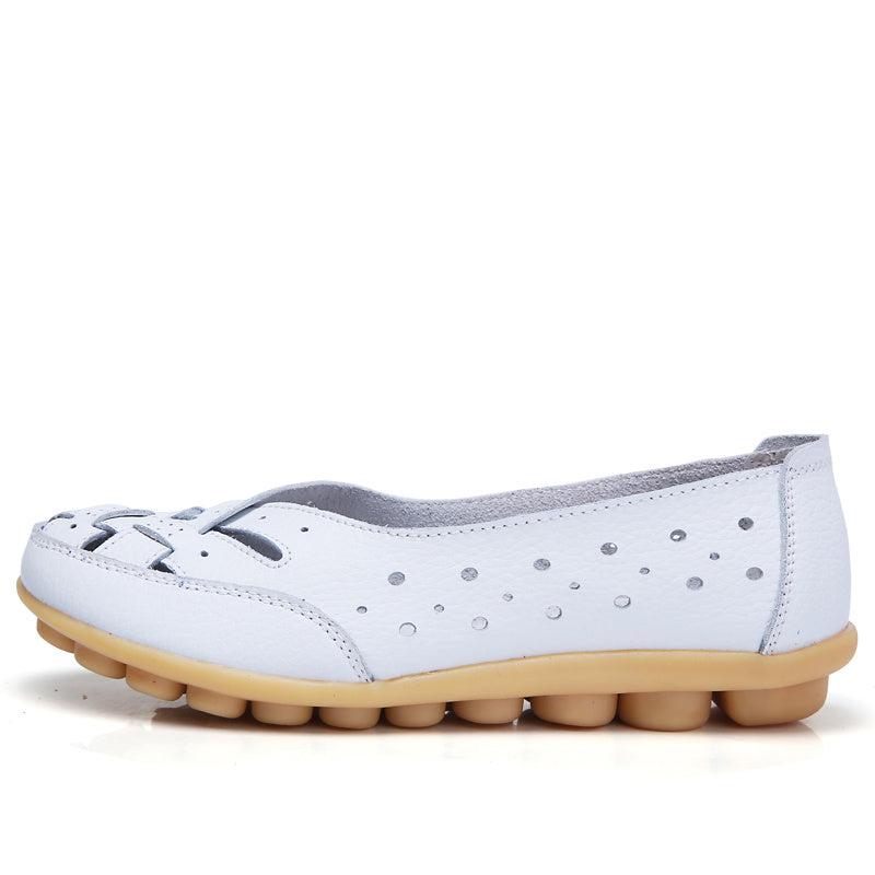 Women's Cross Strap Flat Loafers Hollow Out Slip On Shoes