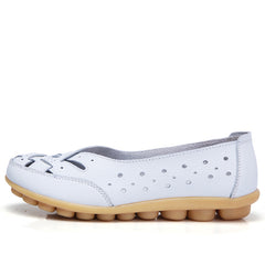 Women's Cross Strap Flat Loafers Hollow Out Slip On Shoes