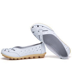 Women's Cross Strap Flat Loafers Hollow Out Slip On Shoes