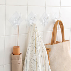 12pcs Waterproof Adhesive Wall Hook Heavy Duty Nailless Cap Hook