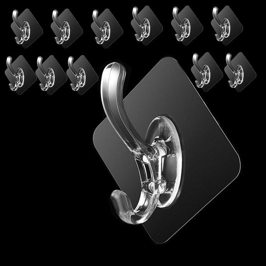 12pcs Waterproof Adhesive Wall Hook Heavy Duty Nailless Cap Hook