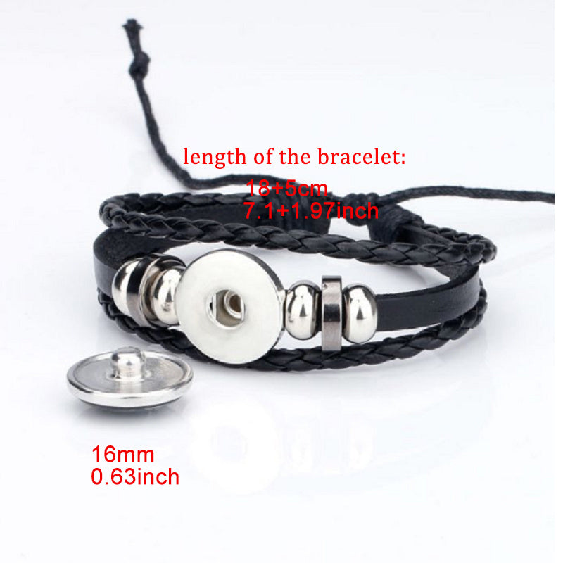Vintage Magician Leather Noosa Buckle Snap Bracelet