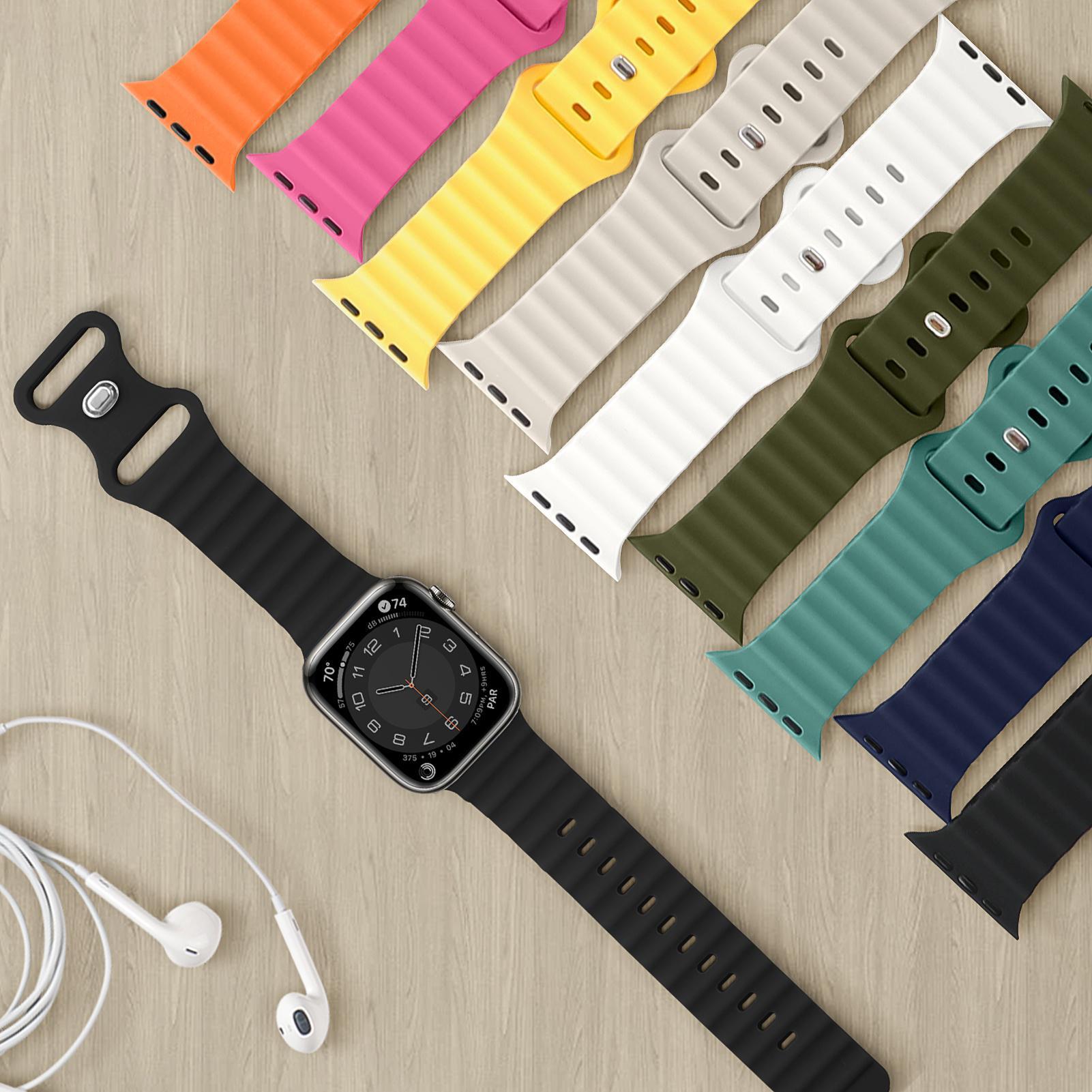 Silicone Sport Strap For Smart Watch Ultra 49mm 45mm 44mm 40mm 41mm 42mm 38mm 40