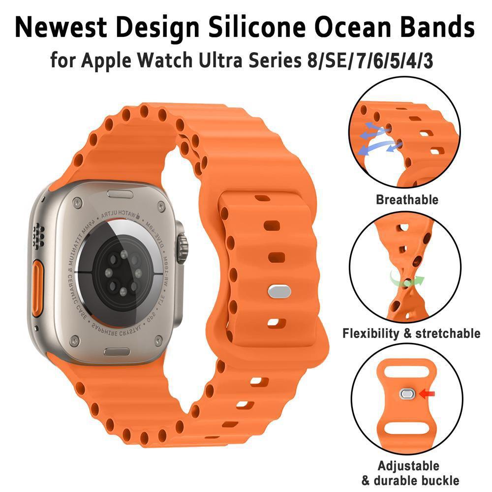 Silicone Sport Strap For Smart Watch Ultra 49mm 45mm 44mm 40mm 41mm 42mm 38mm 40