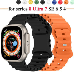 Silicone Sport Strap For Smart Watch Ultra 49mm 45mm 44mm 40mm 41mm 42mm 38mm 40
