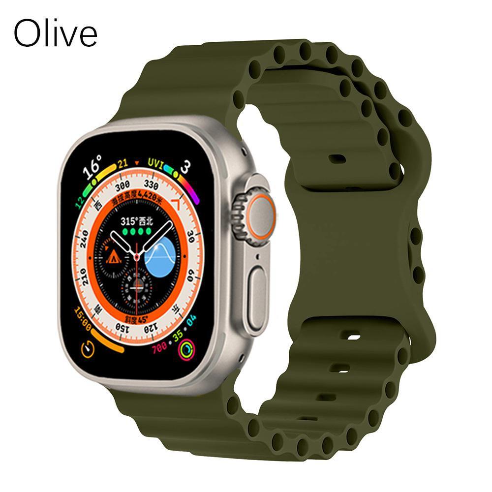 Silicone Sport Strap For Smart Watch Ultra 49mm 45mm 44mm 40mm 41mm 42mm 38mm 40