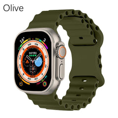 Silicone Sport Strap For Smart Watch Ultra 49mm 45mm 44mm 40mm 41mm 42mm 38mm 40