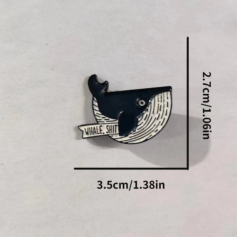 Whale Shit Whale Alloy Brooch Pin