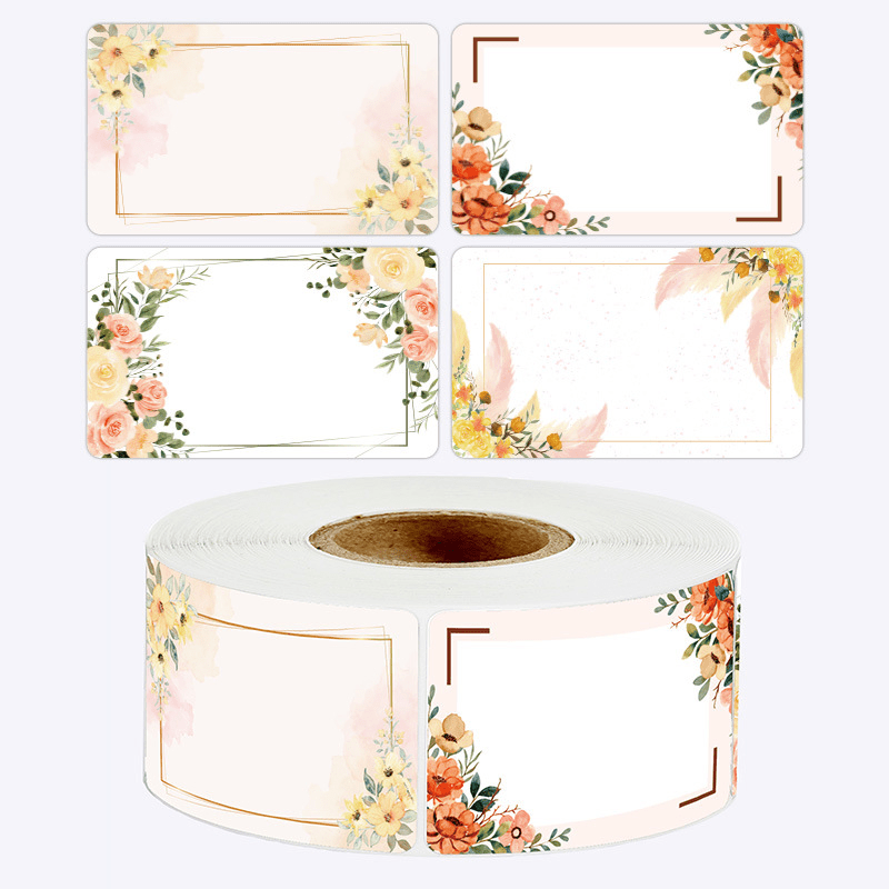 250pcs 3 Flowers Name Labels Kitchen Handwritten Date Stickers Mother's Gift