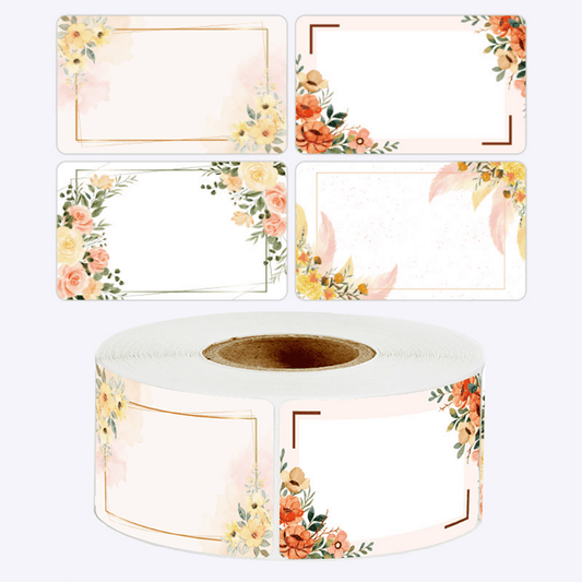 250pcs 3 Flowers Name Labels Kitchen Handwritten Date Stickers Mother's Gift