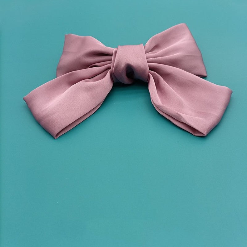 Solid Bow Decor Hair Clip French Barrette Headwear