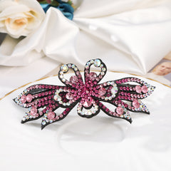 Rhinestone Flower Hair Clip French Barrette Headwear