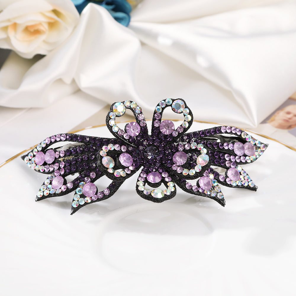 Rhinestone Flower Hair Clip French Barrette Headwear