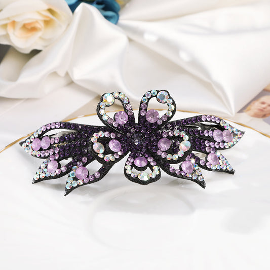 Rhinestone Flower Hair Clip French Barrette Headwear