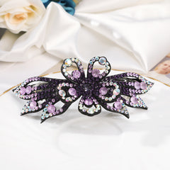 Rhinestone Flower Hair Clip French Barrette Headwear