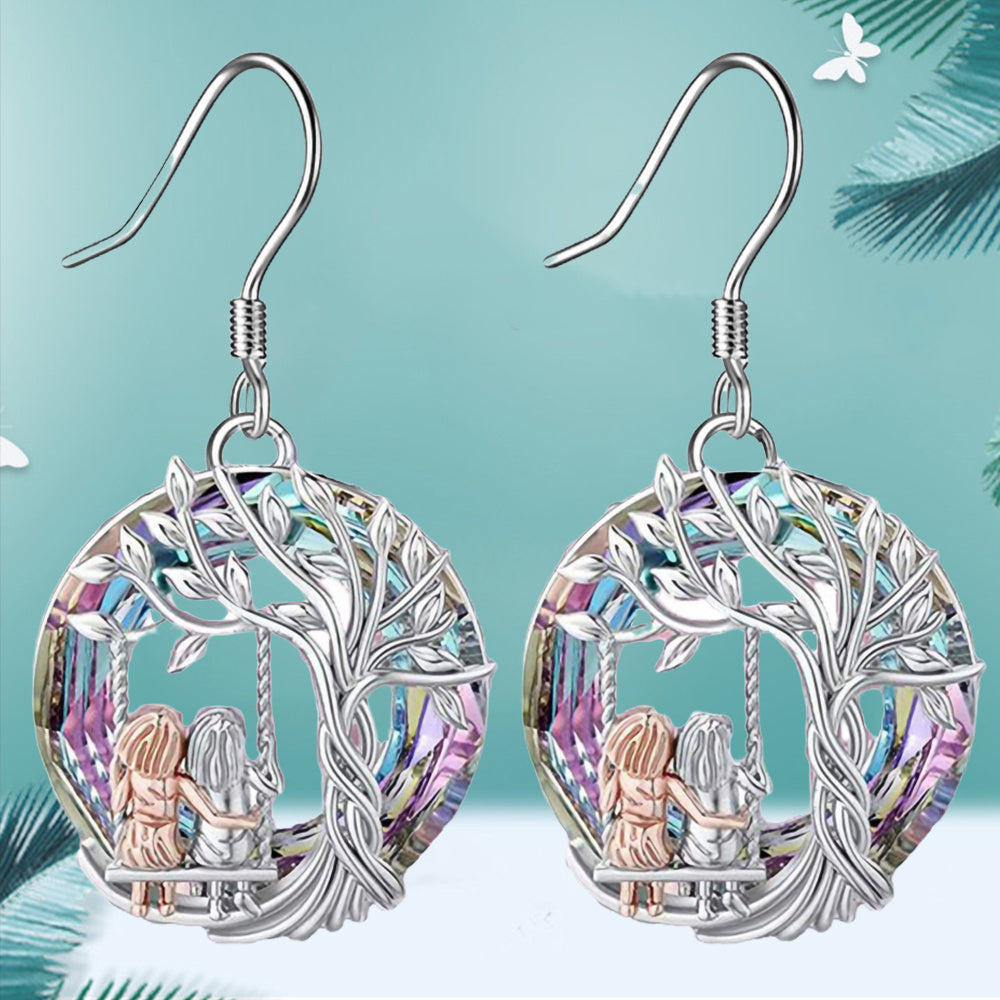 Tree Of Life Sister Partner Dangle Earring For Women BFF Charm Jewelry