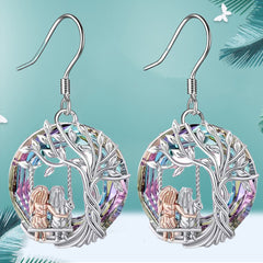 Tree Of Life Sister Partner Dangle Earring For Women BFF Charm Jewelry