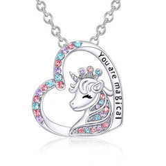 Unicorn Heart Pendant Set for Girls