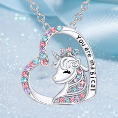 Unicorn Heart Pendant Set for Girls