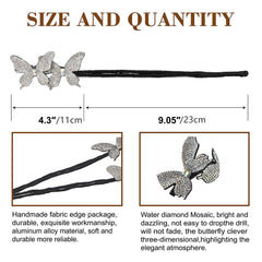 Rhinestone Butterfly Hair Bun Maker Hair Accessory