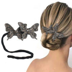 Rhinestone Butterfly Hair Bun Maker Hair Accessory