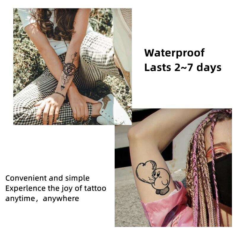 Large Flower Bird Temporary Tattoos for Arm Leg Abdomen