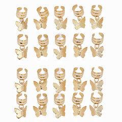 20pcs Butterfly Dreadlock Beads Rings Hair Styling Tool