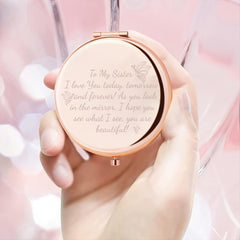 Personalized Compact Mirror for Sister - Perfect Gift Idea