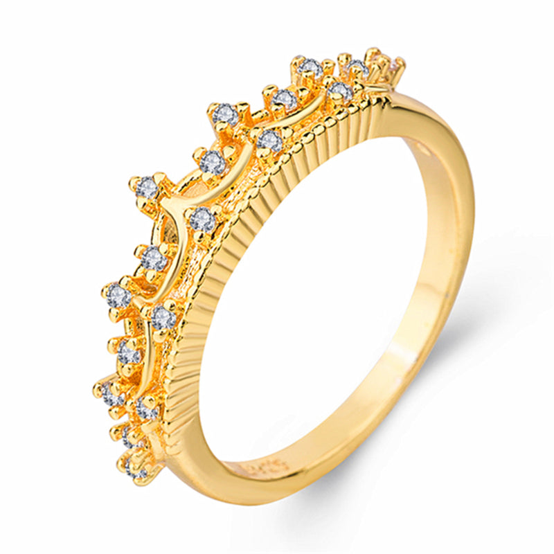 Queen Crown Zircon Ring Wedding Engagement Gift For Women Girls