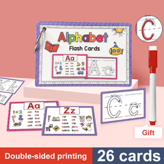 Alphabet Phonics CVC Words Learn Flash Cards With Reusable Pen Educational Toys