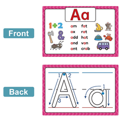Alphabet Phonics CVC Words Learn Flash Cards With Reusable Pen Educational Toys