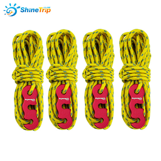 4pcs Reflective Wind Rope Aluminum Alloy Buckles for Camping & Outdoor
