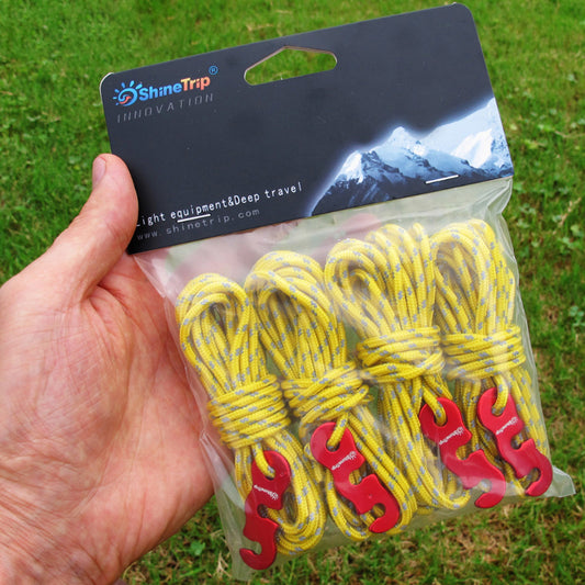 4pcs Reflective Wind Rope Aluminum Alloy Buckles for Camping & Outdoor