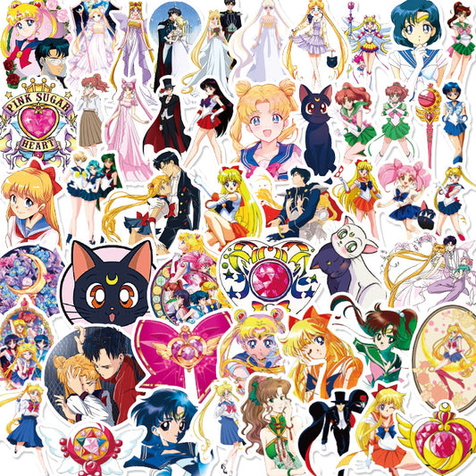 50pcs Anime Girl Stickers for Phones Water Bottles Notebooks
