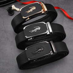 Men's Leather Belt Automatic Buckle Casual Business