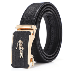 Men's Leather Belt Automatic Buckle Casual Business