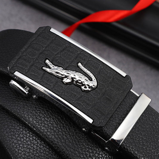 Men's Leather Belt Automatic Buckle Casual Business