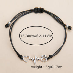 Dog Claw Wax Thread Woven Bracelet for Women