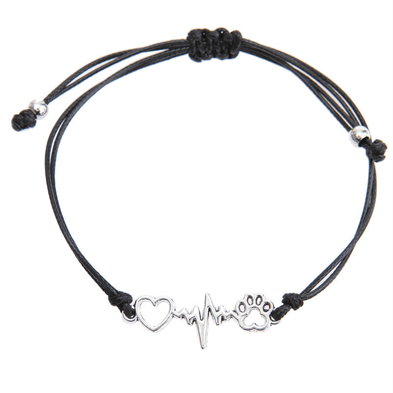 Dog Claw Wax Thread Woven Bracelet for Women