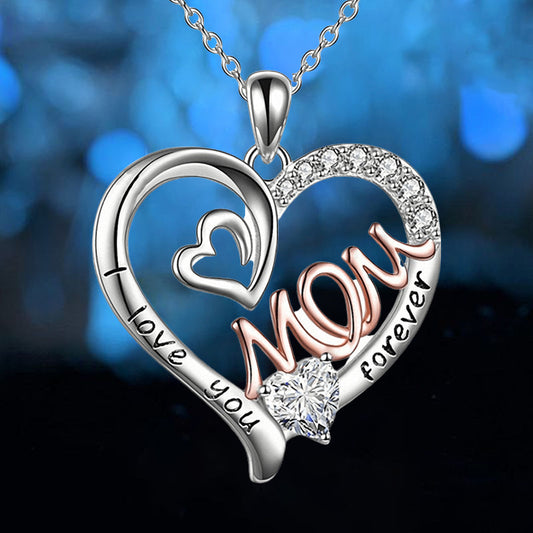 Heart Mom Pendant Necklace Holiday Gift