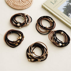 10pcs Star Shape Hair Tie Elastic Hair Rope Solid Ponytail Tie Hair Accessories