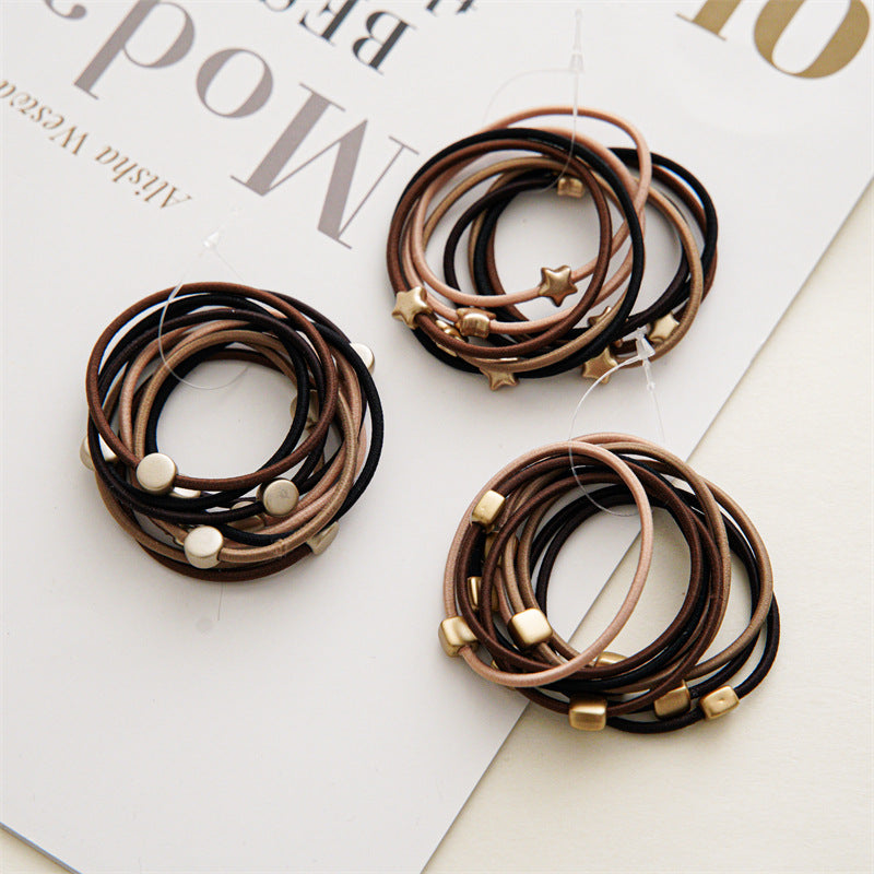 10pcs Star Shape Hair Tie Elastic Hair Rope Solid Ponytail Tie Hair Accessories