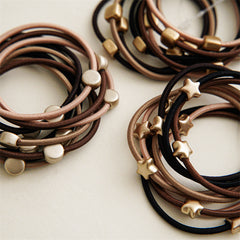 10pcs Star Shape Hair Tie Elastic Hair Rope Solid Ponytail Tie Hair Accessories