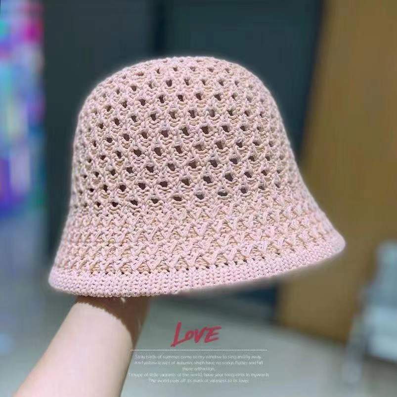Women's Solid Knitted Bucket Hat Foldable Crochet Cloche Hat