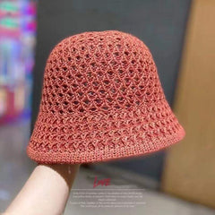Women's Solid Knitted Bucket Hat Foldable Crochet Cloche Hat