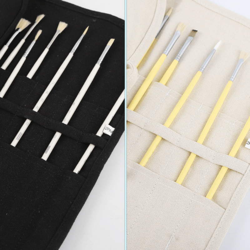 Canvas Paint Brush Holder Organizer 16 Slot Pockets Carry Pouch